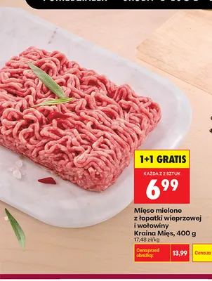 Mięso mielone z łopatki wieprzowej i wołowiny Kraina Mięs promocja w Biedronka