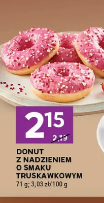 Donut z nadzieniem o smaku truskawkowym promocja w Stokrotka