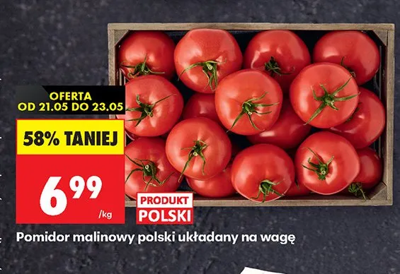 Pomidor malinowy polski układany na wagę promocja w Biedronka