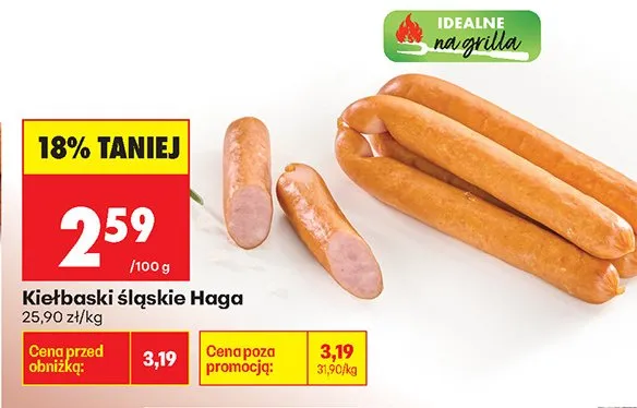 Kiełbaski śląskie Haga promocja w Biedronka