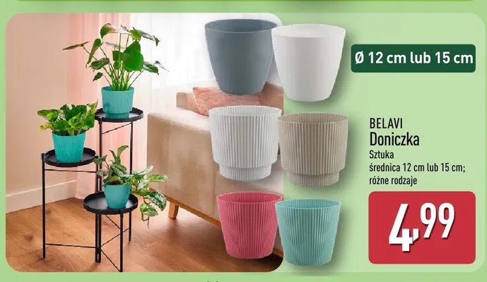 Doniczka ceramiczna z podstawką promocja w Aldi