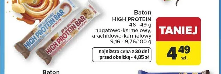 Baton proteinowy Activlab High Protein nugatowo-karmelowy promocja w Carrefour