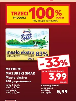 Masło ekstra Mazurski Smak Mlekpol promocja w Kaufland