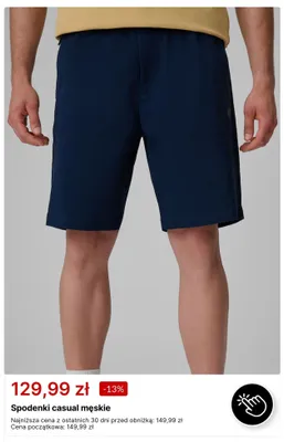 Spodenki casual męskie promocja w 4F