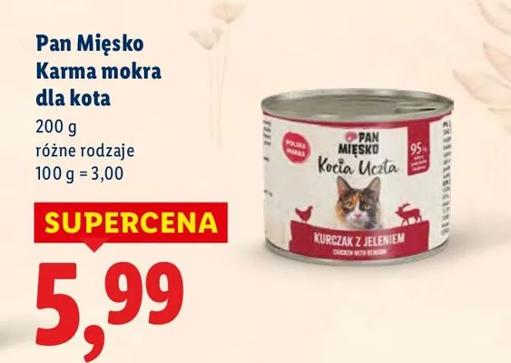 Karma mokra dla kota Pan Mięsko Karma mokra dla kota Kocia Uczta promocja w Lidl