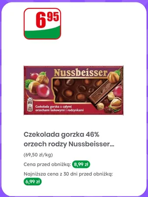 Czekolada gorzka 46% orzech rodzy Nussbeisser promocja w Dino