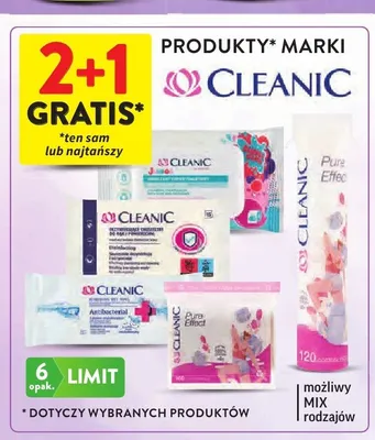 Chusteczki odświeżające Cleanic Antibacterial promocja w Intermarche