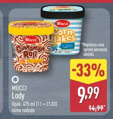 Lody Mucci Corn Flakes promocja w Aldi