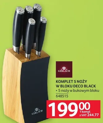 Komplet 5 noży w bloku Gerlach Deco Black promocja w Selgros
