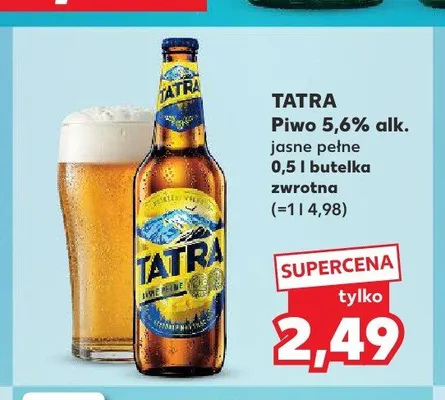 Piwo Tatra Jasne Pełne 5,6% alk. promocja w Kaufland