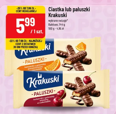 Ciastka lub paluszki Krakuski promocja w POLOmarket