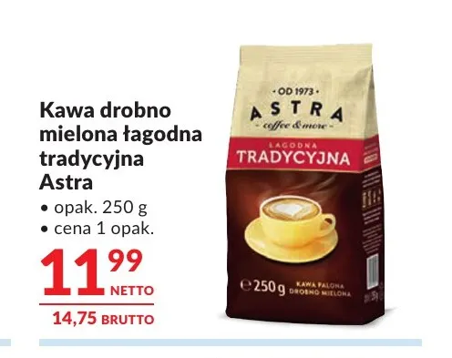 Kawa mielona drobno łagodna tradycyjna Astra promocja w Makro