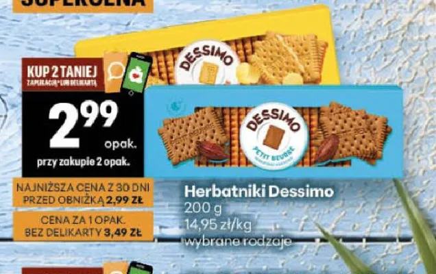 Herbatniki Petit Beurre Dessimo promocja w Delikatesy Centrum