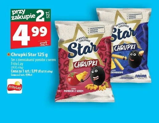 Chrupki Star o smaku ser z ziemniakami promocja w TOPAZ
