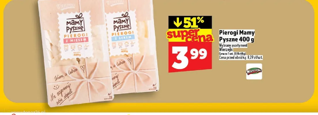 Pierogi Mamy Pyszne z serem Wierzejki promocja w TOPAZ