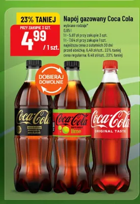 Napój gazowany Coca-Cola Zero Cukru Zero Kofeiny promocja w POLOmarket