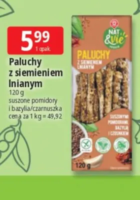 Paluchy z siemieniem lnianym czarnuszka Nat & Vie promocja w Leclerc