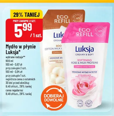 Mydło w płynie Luksja promocja w POLOmarket
