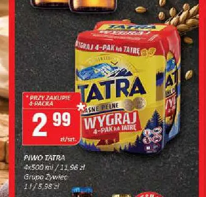 Piwo Tatra 4-pak promocja w Chorten
