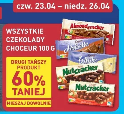 Czekolada wszystkie rodzaje 100 g promocja w Aldi
