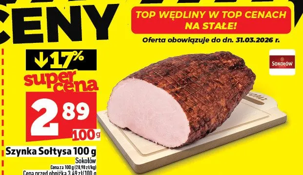 Szynka Sołtysa 100 g promocja w TOPAZ