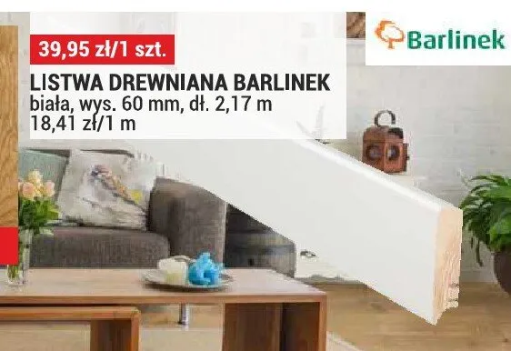Listwa drewniana Barlinek biała promocja w Merkury Market