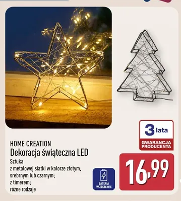 Dekoracja świąteczna LED Home Creation promocja w Aldi