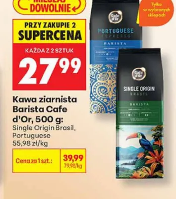 Kawa ziarnista Barista Cafe d'Or Single Origin Brasil promocja w Biedronka
