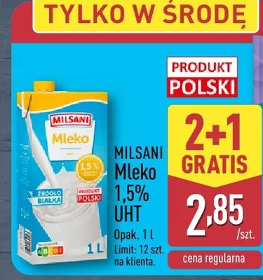 Mleko 1,5% UHT promocja w Aldi