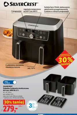 Podwójna frytkownica beztłuszczowa Silvercrest Air Fryer promocja w Lidl