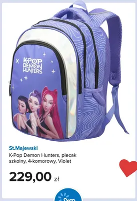 Plecak szkolny 4-komorowy St.Majewski K-Pop Demon Hunters Violet promocja w Smyk
