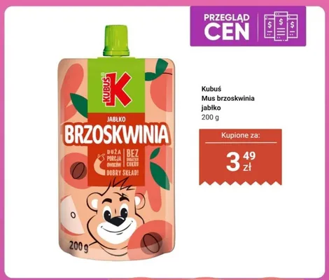 Mus brzoskwinia jabłko Kubuś promocja w Biedronka