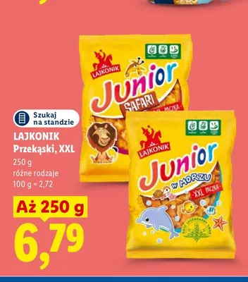 Przekąski Junior w morzu XXL Lajkonik promocja w Lidl