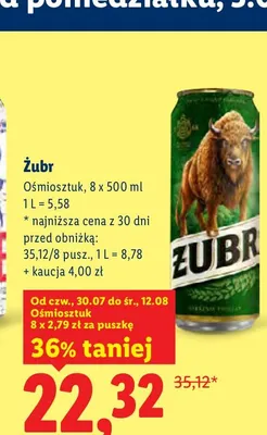 Piwo Żubr 8-pak promocja w Lidl