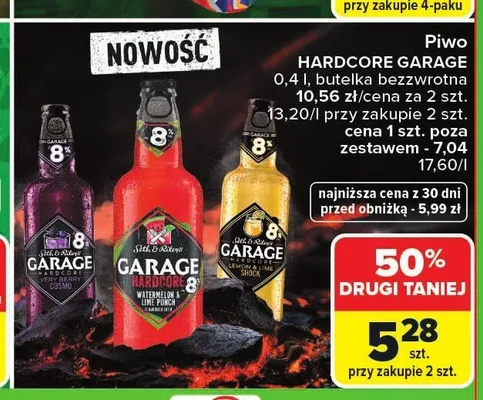 Piwo Hardcore Garage 0,4l promocja w Carrefour Market