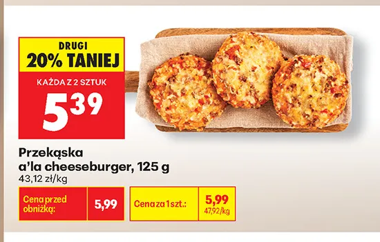 Przekąska a'la cheeseburger promocja w Biedronka