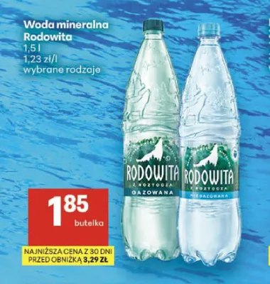 Woda mineralna Rodowita niegazowana promocja w Delikatesy Centrum