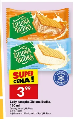Lody kanapka Zielona Budka ze śmietanką promocja w Twój Market