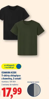 T-shirty chłopięce z bawełną, 2 sztuki promocja w Lidl