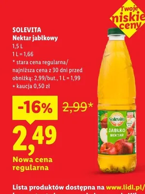 Nektar jabłkowy Solevita promocja w Lidl