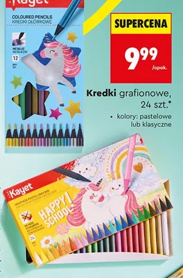 Kredki grafionowe klasyczne Kayet 24-pak promocja w Biedronka