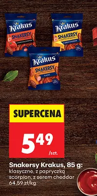 Snakersy Krakus z serem cheddar promocja w Biedronka