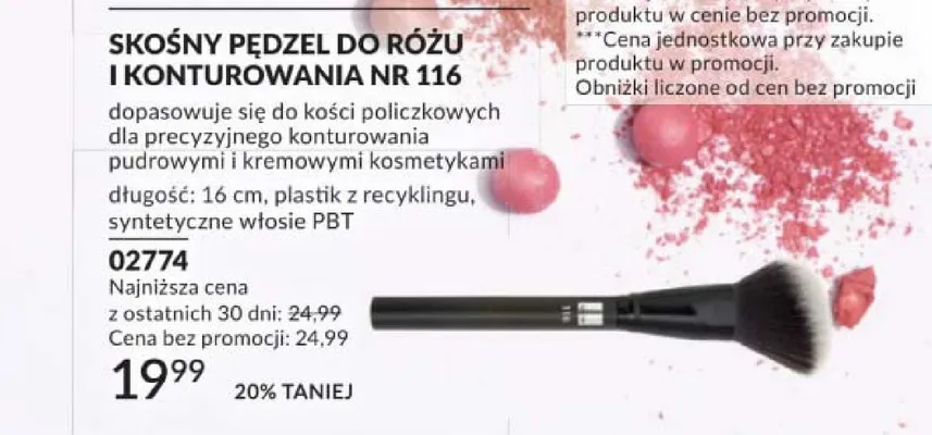 Skośny pędzel do różu i konturowania Avon nr 116 promocja w AVON