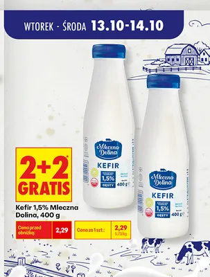 Kefir Mleczna Dolina 1,5% promocja w Biedronka