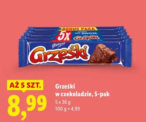 Ciastka w czekoladzie 5-pak promocja w Lidl