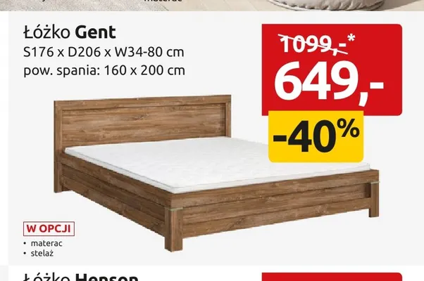 Łóżko Gent promocja w Black Red White