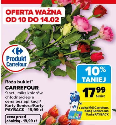 Róża bukiet promocja w Carrefour Market