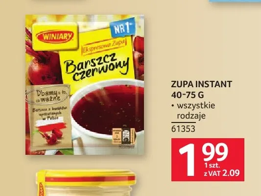 Zupa instant Winiary promocja w Selgros