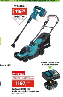 Zestaw COMBO 18V kosiarka + myjka ciśnieniowa Makita promocja w Leroy Merlin