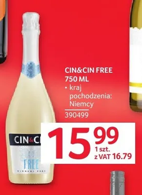 Wino bezalkoholowe Cin&Cin Free Niemcy promocja w Selgros